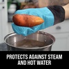 image:imageBPAFree Soft Silicone 4 Piece Oven Mitts amp Trivets Set  Ultra Heat Resistant Oven Mitts with Thick Cotton Liner  Long Slip Resistant Pot Holders Flexible Oven Gloves  Royal BlueAqua