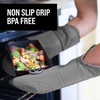 image:imageBPAFree Soft Silicone 4 Piece Oven Mitts amp Trivets Set  Ultra Heat Resistant Oven Mitts with Thick Cotton Liner  Long Slip Resistant Pot Holders Flexible Oven Gloves  Royal BlueGray
