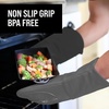 image:imageBPAFree Soft Silicone 4 Piece Oven Mitts amp Trivets Set  Ultra Heat Resistant Oven Mitts with Thick Cotton Liner  Long Slip Resistant Pot Holders Flexible Oven Gloves  Royal BlueGray