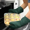 image:imageBPAFree Soft Silicone 4 Piece Oven Mitts amp Trivets Set  Ultra Heat Resistant Oven Mitts with Thick Cotton Liner  Long Slip Resistant Pot Holders Flexible Oven Gloves  Royal BlueGreen