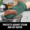 image:imageBPAFree Soft Silicone 4 Piece Oven Mitts amp Trivets Set  Ultra Heat Resistant Oven Mitts with Thick Cotton Liner  Long Slip Resistant Pot Holders Flexible Oven Gloves  Royal BlueGreen