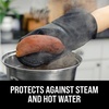 image:imageBPAFree Soft Silicone 4 Piece Oven Mitts amp Trivets Set  Ultra Heat Resistant Oven Mitts with Thick Cotton Liner  Long Slip Resistant Pot Holders Flexible Oven Gloves  Royal BlueBlack