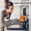 image:imageBPAFree Soft Silicone 4 Piece Oven Mitts amp Trivets Set  Ultra Heat Resistant Oven Mitts with Thick Cotton Liner  Long Slip Resistant Pot Holders Flexible Oven Gloves  Royal BlueNavy Blue
