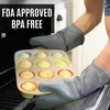 image:imageBPAFree Soft Silicone 4 Piece Oven Mitts amp Trivets Set  Ultra Heat Resistant Oven Mitts with Thick Cotton Liner  Long Slip Resistant Pot Holders Flexible Oven Gloves  Royal BlueGray