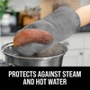 image:imageBPAFree Soft Silicone 4 Piece Oven Mitts amp Trivets Set  Ultra Heat Resistant Oven Mitts with Thick Cotton Liner  Long Slip Resistant Pot Holders Flexible Oven Gloves  Royal BlueGray