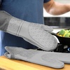 image:imageBPAFree Soft Silicone 4 Piece Oven Mitts amp Trivets Set  Ultra Heat Resistant Oven Mitts with Thick Cotton Liner  Long Slip Resistant Pot Holders Flexible Oven Gloves  Royal BlueGray