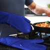 image:imageBPAFree Soft Silicone 4 Piece Oven Mitts amp Trivets Set  Ultra Heat Resistant Oven Mitts with Thick Cotton Liner  Long Slip Resistant Pot Holders Flexible Oven Gloves  Royal BlueBlue