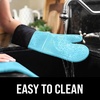 image:imageBPAFree Soft Silicone 4 Piece Oven Mitts amp Trivets Set  Ultra Heat Resistant Oven Mitts with Thick Cotton Liner  Long Slip Resistant Pot Holders Flexible Oven Gloves  Royal BlueAqua
