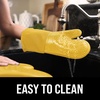 image:imageBPAFree Soft Silicone 4 Piece Oven Mitts amp Trivets Set  Ultra Heat Resistant Oven Mitts with Thick Cotton Liner  Long Slip Resistant Pot Holders Flexible Oven Gloves  Royal BlueYellow