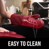 image:imageBPAFree Soft Silicone 4 Piece Oven Mitts amp Trivets Set  Ultra Heat Resistant Oven Mitts with Thick Cotton Liner  Long Slip Resistant Pot Holders Flexible Oven Gloves  Royal BlueEmpire Red