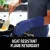 image:imageBPAFree Soft Silicone 4 Piece Oven Mitts amp Trivets Set  Ultra Heat Resistant Oven Mitts with Thick Cotton Liner  Long Slip Resistant Pot Holders Flexible Oven Gloves  Royal BlueBlue