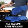 image:imageBPAFree Soft Silicone 4 Piece Oven Mitts amp Trivets Set  Ultra Heat Resistant Oven Mitts with Thick Cotton Liner  Long Slip Resistant Pot Holders Flexible Oven Gloves  Royal BlueBlue