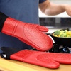 image:imageBPAFree Soft Silicone 4 Piece Oven Mitts amp Trivets Set  Ultra Heat Resistant Oven Mitts with Thick Cotton Liner  Long Slip Resistant Pot Holders Flexible Oven Gloves  Royal BlueCanyon Red