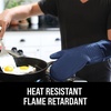 image:imageBPAFree Soft Silicone 4 Piece Oven Mitts amp Trivets Set  Ultra Heat Resistant Oven Mitts with Thick Cotton Liner  Long Slip Resistant Pot Holders Flexible Oven Gloves  Royal BlueNavy Blue