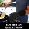 image:imageBPAFree Soft Silicone 4 Piece Oven Mitts amp Trivets Set  Ultra Heat Resistant Oven Mitts with Thick Cotton Liner  Long Slip Resistant Pot Holders Flexible Oven Gloves  Royal BlueBlack