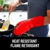 image:imageBPAFree Soft Silicone 4 Piece Oven Mitts amp Trivets Set  Ultra Heat Resistant Oven Mitts with Thick Cotton Liner  Long Slip Resistant Pot Holders Flexible Oven Gloves  Royal BlueRed