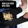 image:imageBPAFree Soft Silicone 4 Piece Oven Mitts amp Trivets Set  Ultra Heat Resistant Oven Mitts with Thick Cotton Liner  Long Slip Resistant Pot Holders Flexible Oven Gloves  Royal BlueBlack