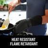 image:imageBPAFree Soft Silicone 4 Piece Oven Mitts amp Trivets Set  Ultra Heat Resistant Oven Mitts with Thick Cotton Liner  Long Slip Resistant Pot Holders Flexible Oven Gloves  Royal BlueBlack