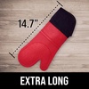 image:imageBPAFree Soft Silicone 4 Piece Oven Mitts amp Trivets Set  Ultra Heat Resistant Oven Mitts with Thick Cotton Liner  Long Slip Resistant Pot Holders Flexible Oven Gloves  Royal BlueCanyon Red