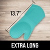 image:imageBPAFree Soft Silicone 4 Piece Oven Mitts amp Trivets Set  Ultra Heat Resistant Oven Mitts with Thick Cotton Liner  Long Slip Resistant Pot Holders Flexible Oven Gloves  Royal BlueTurquoise