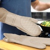 image:imageBPAFree Soft Silicone 4 Piece Oven Mitts amp Trivets Set  Ultra Heat Resistant Oven Mitts with Thick Cotton Liner  Long Slip Resistant Pot Holders Flexible Oven Gloves  Royal BlueBeige