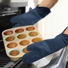 image:imageBPAFree Soft Silicone 4 Piece Oven Mitts amp Trivets Set  Ultra Heat Resistant Oven Mitts with Thick Cotton Liner  Long Slip Resistant Pot Holders Flexible Oven Gloves  Royal BlueNavy Blue