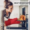 image:imageBPAFree Soft Silicone 4 Piece Oven Mitts amp Trivets Set  Ultra Heat Resistant Oven Mitts with Thick Cotton Liner  Long Slip Resistant Pot Holders Flexible Oven Gloves  Royal BlueRed