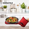 image:imageBPAFree Soft Silicone 4 Piece Oven Mitts amp Trivets Set  Ultra Heat Resistant Oven Mitts with Thick Cotton Liner  Long Slip Resistant Pot Holders Flexible Oven Gloves  Royal BlueRed