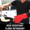 image:imageBPAFree Soft Silicone 4 Piece Oven Mitts amp Trivets Set  Ultra Heat Resistant Oven Mitts with Thick Cotton Liner  Long Slip Resistant Pot Holders Flexible Oven Gloves  Royal BlueCanyon Red