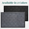 image:imageFront Door Mats 2 Pc Set 295 x 17 All Weather Entry and Back Yard Indoor and Outdoor Safe Slip Resistant Rubber Backing Absorbent and Waterproof Dirt Trapping Rugs for EntrywayBlack
