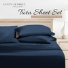 image:imageLinen Market DoubleBrushed Microfiber Queen Sheet Set 4 Piece  OekoTEX Certified Ultra Soft amp WrinkleFree  16 Deep Pocket Sheets  Easy Care Queen Size  IvoryDeep Blue