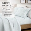 image:imageLinen Market DoubleBrushed Microfiber Queen Sheet Set 4 Piece  OekoTEX Certified Ultra Soft amp WrinkleFree  16 Deep Pocket Sheets  Easy Care Queen Size  IvoryBurst of Vines Light Blue