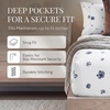 image:imageLinen Market DoubleBrushed Microfiber Queen Sheet Set 4 Piece  OekoTEX Certified Ultra Soft amp WrinkleFree  16 Deep Pocket Sheets  Easy Care Queen Size  IvoryIndigo Flowers Navy
