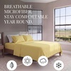 image:imageLinen Market DoubleBrushed Microfiber Queen Sheet Set 4 Piece  OekoTEX Certified Ultra Soft amp WrinkleFree  16 Deep Pocket Sheets  Easy Care Queen Size  IvoryHoneycomb Yellow