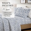 image:imageLinen Market DoubleBrushed Microfiber Queen Sheet Set 4 Piece  OekoTEX Certified Ultra Soft amp WrinkleFree  16 Deep Pocket Sheets  Easy Care Queen Size  IvoryBurst of Vines Navy