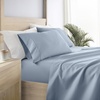 image:imageLinen Market DoubleBrushed Microfiber Queen Sheet Set 4 Piece  OekoTEX Certified Ultra Soft amp WrinkleFree  16 Deep Pocket Sheets  Easy Care Queen Size  IvoryLight Blue