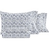 image:imageLinen Market DoubleBrushed Microfiber Queen Sheet Set 4 Piece  OekoTEX Certified Ultra Soft amp WrinkleFree  16 Deep Pocket Sheets  Easy Care Queen Size  IvoryBurst of Vines Navy