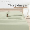 image:imageLinen Market DoubleBrushed Microfiber Queen Sheet Set 4 Piece  OekoTEX Certified Ultra Soft amp WrinkleFree  16 Deep Pocket Sheets  Easy Care Queen Size  IvoryPuffed Chevron Sage