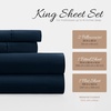 image:imageLinen Market DoubleBrushed Microfiber Queen Sheet Set 4 Piece  OekoTEX Certified Ultra Soft amp WrinkleFree  16 Deep Pocket Sheets  Easy Care Queen Size  IvoryDeep Blue