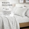 image:imageLinen Market DoubleBrushed Microfiber Queen Sheet Set 4 Piece  OekoTEX Certified Ultra Soft amp WrinkleFree  16 Deep Pocket Sheets  Easy Care Queen Size  IvoryCoarse Paisley Light Gray