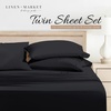 image:imageLinen Market DoubleBrushed Microfiber Queen Sheet Set 4 Piece  OekoTEX Certified Ultra Soft amp WrinkleFree  16 Deep Pocket Sheets  Easy Care Queen Size  IvoryBlack