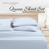 image:imageLinen Market DoubleBrushed Microfiber Queen Sheet Set 4 Piece  OekoTEX Certified Ultra Soft amp WrinkleFree  16 Deep Pocket Sheets  Easy Care Queen Size  IvoryLight Blue