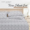image:imageLinen Market DoubleBrushed Microfiber Queen Sheet Set 4 Piece  OekoTEX Certified Ultra Soft amp WrinkleFree  16 Deep Pocket Sheets  Easy Care Queen Size  IvoryBurst of Vines Navy