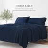 image:imageLinen Market DoubleBrushed Microfiber Queen Sheet Set 4 Piece  OekoTEX Certified Ultra Soft amp WrinkleFree  16 Deep Pocket Sheets  Easy Care Queen Size  IvoryDeep Blue
