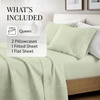 image:imageLinen Market DoubleBrushed Microfiber Queen Sheet Set 4 Piece  OekoTEX Certified Ultra Soft amp WrinkleFree  16 Deep Pocket Sheets  Easy Care Queen Size  IvoryPuffed Chevron Sage