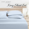 image:imageLinen Market DoubleBrushed Microfiber Queen Sheet Set 4 Piece  OekoTEX Certified Ultra Soft amp WrinkleFree  16 Deep Pocket Sheets  Easy Care Queen Size  IvoryLight Blue
