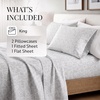 image:imageLinen Market DoubleBrushed Microfiber Queen Sheet Set 4 Piece  OekoTEX Certified Ultra Soft amp WrinkleFree  16 Deep Pocket Sheets  Easy Care Queen Size  IvoryBurst of Vines Gray