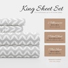 image:imageLinen Market DoubleBrushed Microfiber Queen Sheet Set 4 Piece  OekoTEX Certified Ultra Soft amp WrinkleFree  16 Deep Pocket Sheets  Easy Care Queen Size  IvoryPuffed Chevron Light Gray