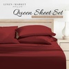 image:imageLinen Market DoubleBrushed Microfiber Queen Sheet Set 4 Piece  OekoTEX Certified Ultra Soft amp WrinkleFree  16 Deep Pocket Sheets  Easy Care Queen Size  IvoryBurgundy