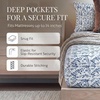 image:imageLinen Market DoubleBrushed Microfiber Queen Sheet Set 4 Piece  OekoTEX Certified Ultra Soft amp WrinkleFree  16 Deep Pocket Sheets  Easy Care Queen Size  IvoryBurst of Vines Navy